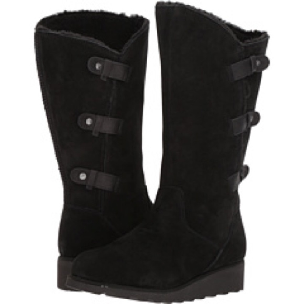 BearPaw Black Suede Winter Boots